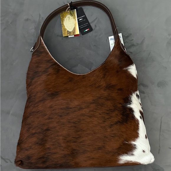 Elegant Cavalcanti Cowhide Cow Print Hobo Shoulder Bag Purse NWT - Picture 3 of 3